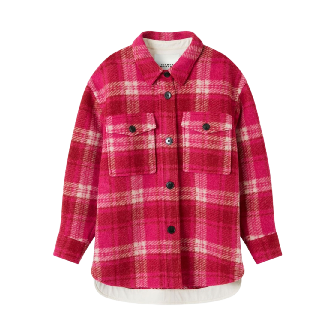 (W) 이자벨 마랑 하벨리 체크 코트 푸시아 - 23SS((W) Isabel Marant Harveli Check Coat Fuchsia - 23SS) - 1