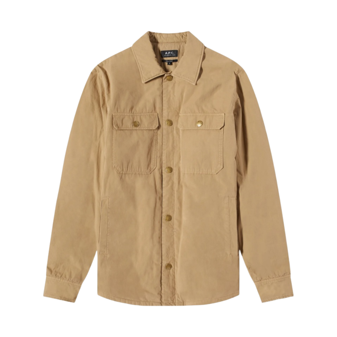 COFAM-H02625-BAC A.P.C. Alex Shirt Jacket Beige Fonce