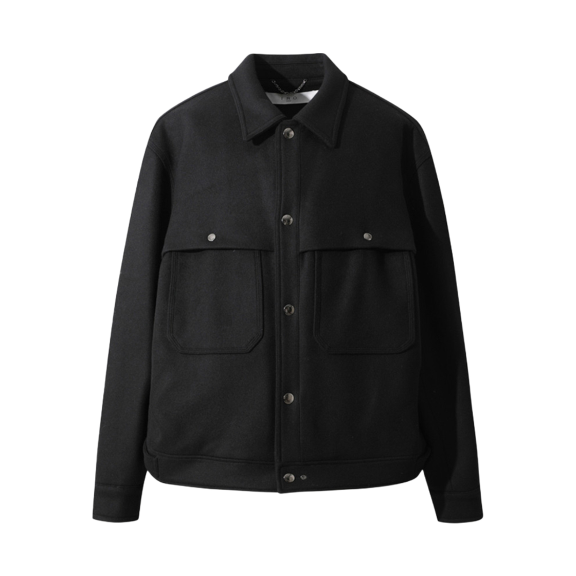 이로 모옌 오버핏 숏 코트 블랙