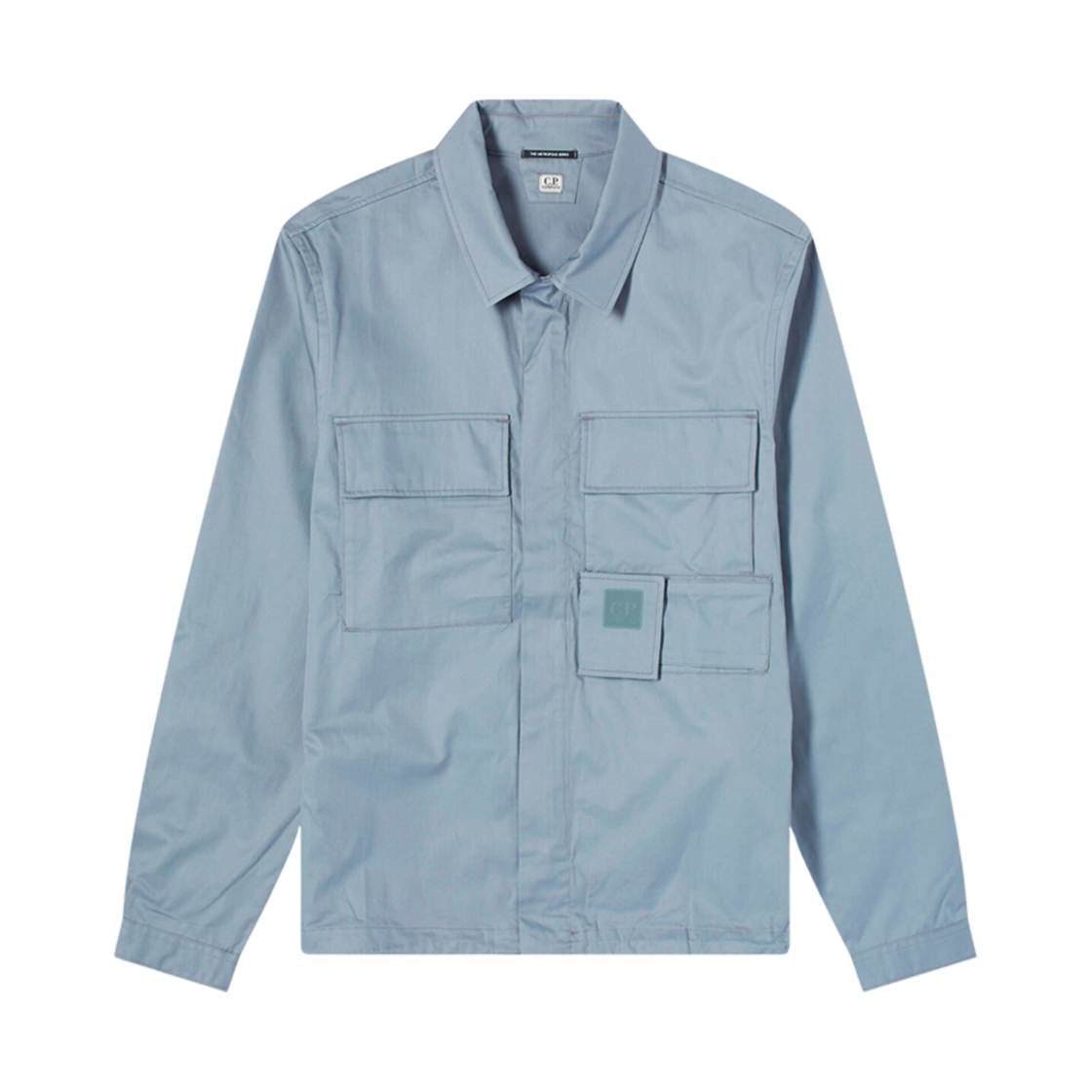 16CLSH025A006472A975 C.P. Company Metropolis Gabardine Pocket Overshirt Turbulence Grey - 24SS
