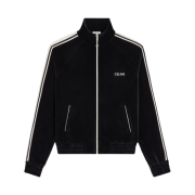 Celine Tracksuit Jacket in Velvet Jersey Black White