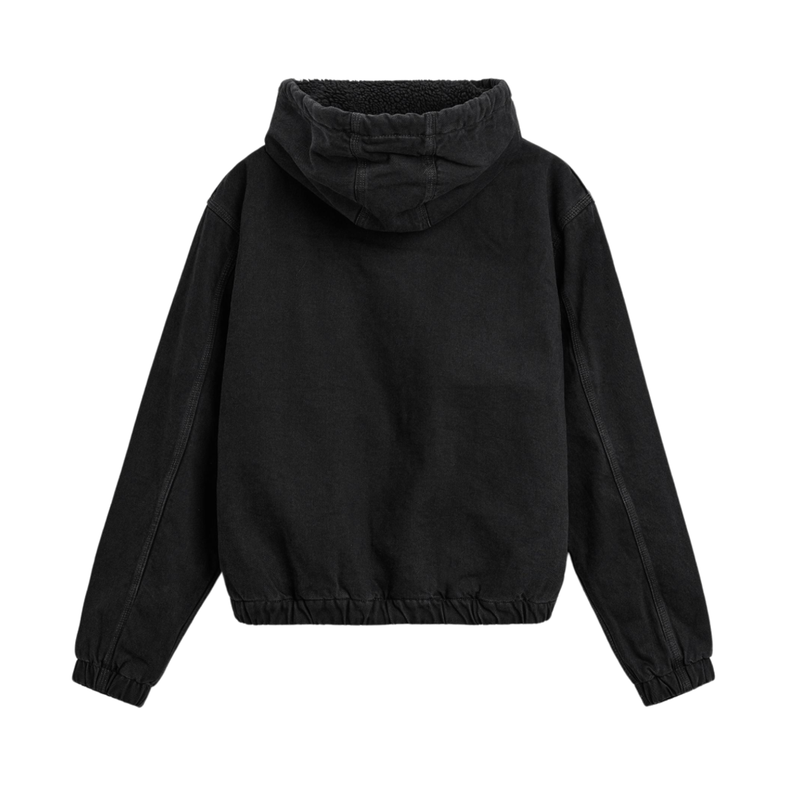 자라 데님 자켓 포우 셔링 블랙(Zara Denim Jacket with Faux Shearling Black) - 2