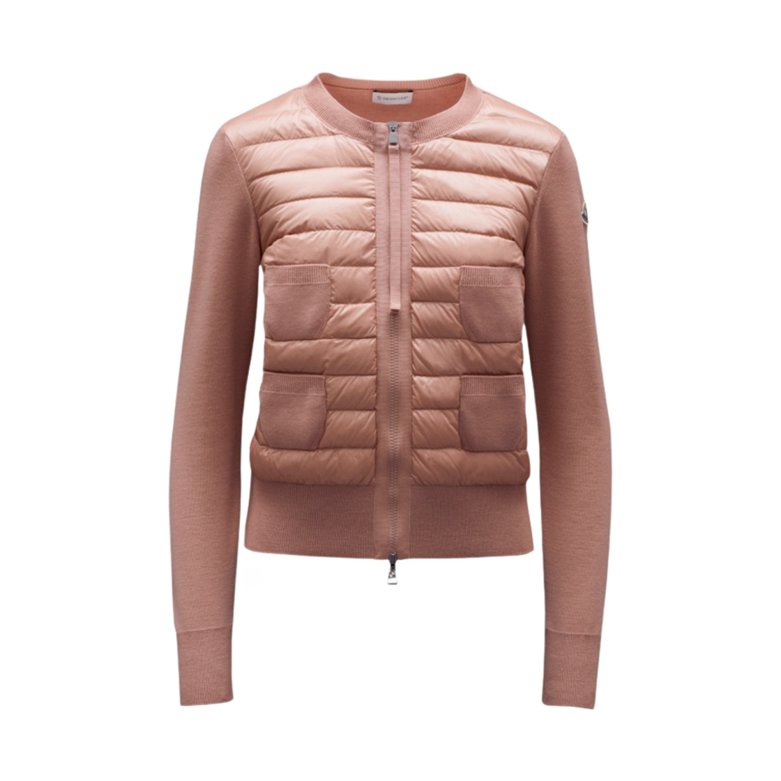 (W) 몽클레르 울 패딩 가디건 라이트 핑크 - 22FW((W) Moncler Padded Wool Cardigan Light Pink - 22FW) - 1