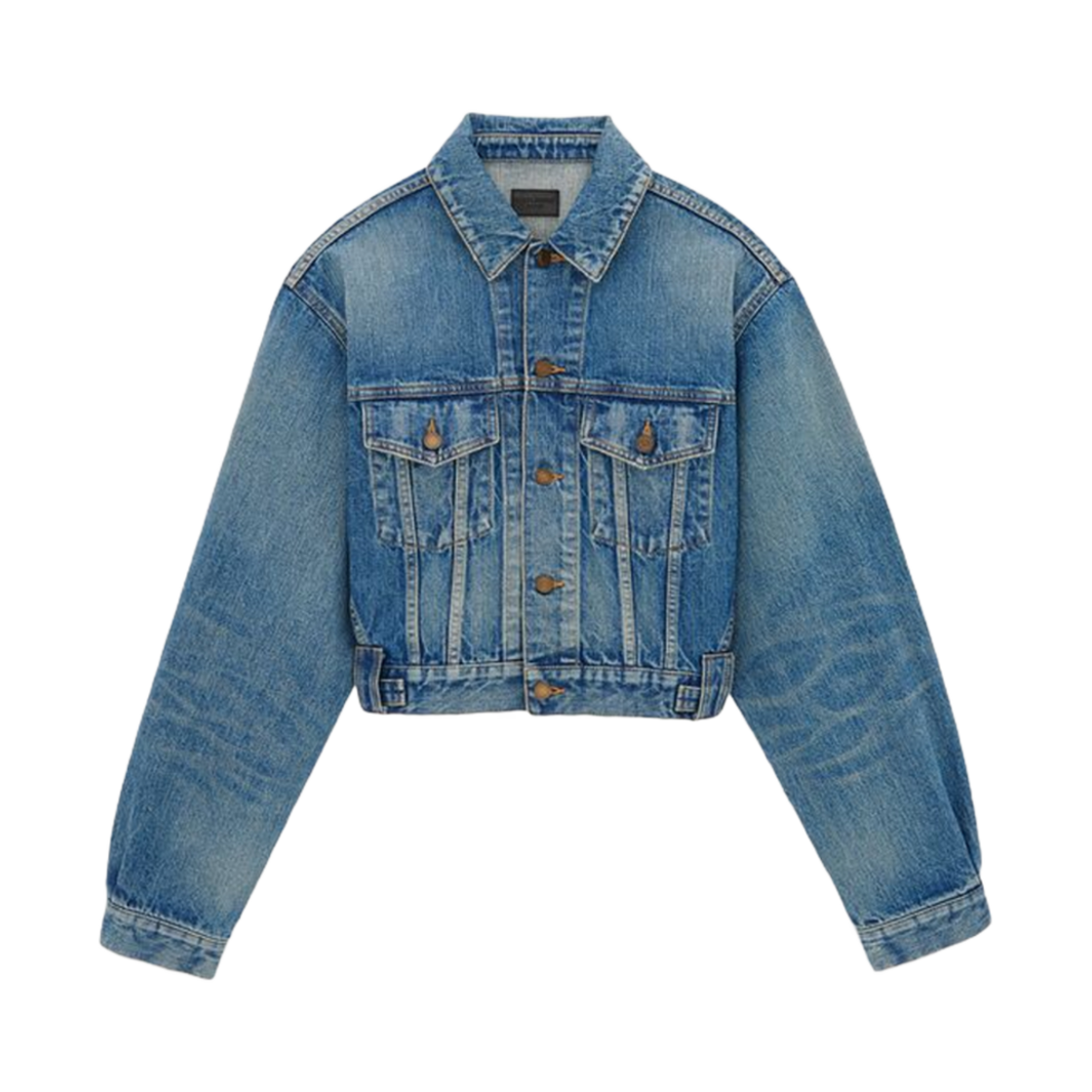 (W) 생로랑 80's 자켓 빈티지 블루 데님 재팬 빈티지 블루((W) Saint Laurent 80's Jacket in Vintage Blue Denim Japan Vintage Blue)