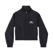 Balenciaga 3B Sports Icon Fitted Tracksuit Jacket Black