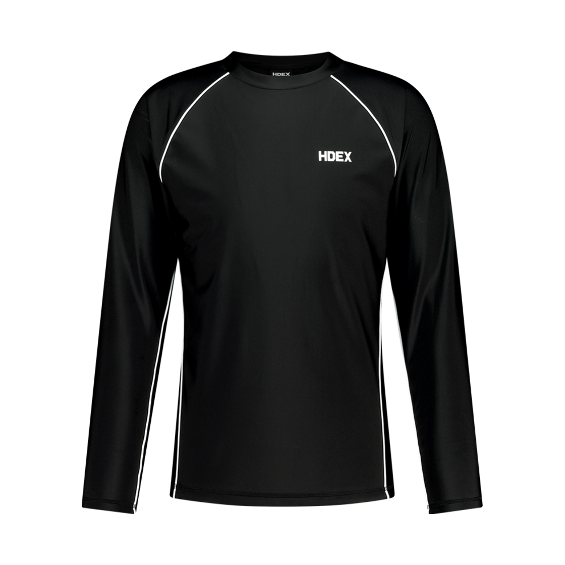 H257MSRSW100BK HDEX Aqua Piping Long Sleeve Rash Guard Black - 대표 이미지 #1