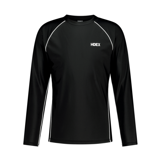 H257MSRSW100BK HDEX Aqua Piping Long Sleeve Rash Guard Black