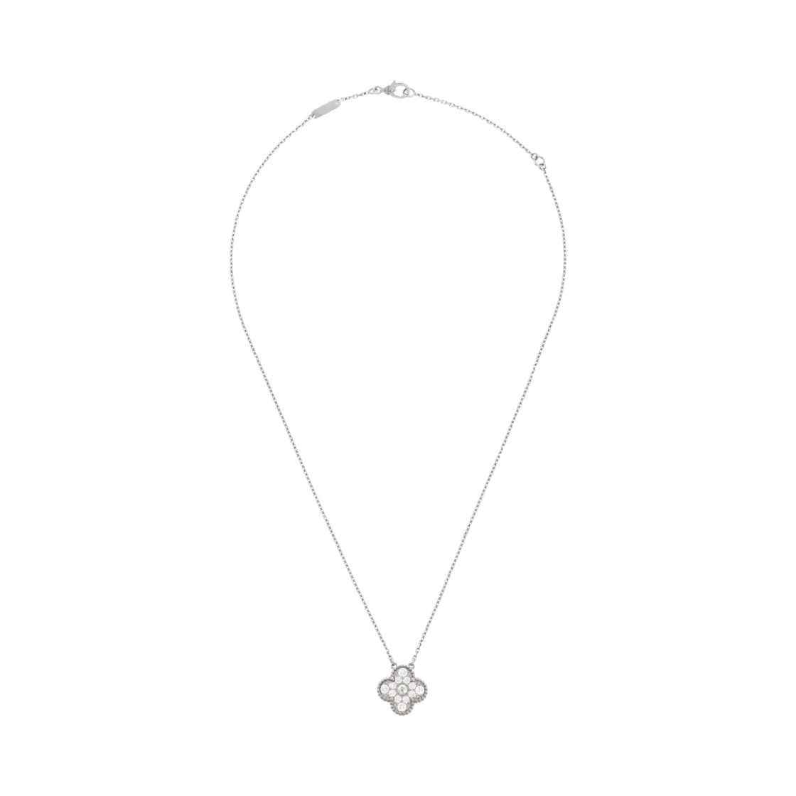 (W) 반 클리프 & 아펠 빈티지 알함브라 팬던트 화이트 골드 다이아몬드((W) Van Cleef & Arpels Vintage Alhambra Pendant White Gold Diamonds)