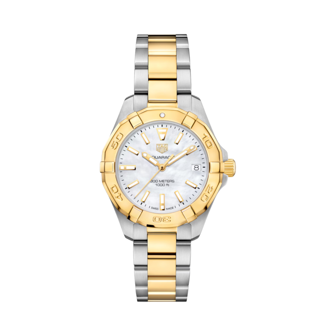WBD1320-BB0320 (W) TAG Heuer Aquaracer 300 Date Quartz Steel Gold White