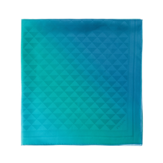 Prada Printed Silk Twill Scarf Turquoise