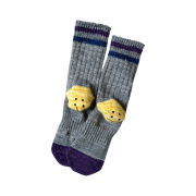 Kapital 60 Pieces Heather Ivy Rainbowy Happy Heel Hold Socks Gray