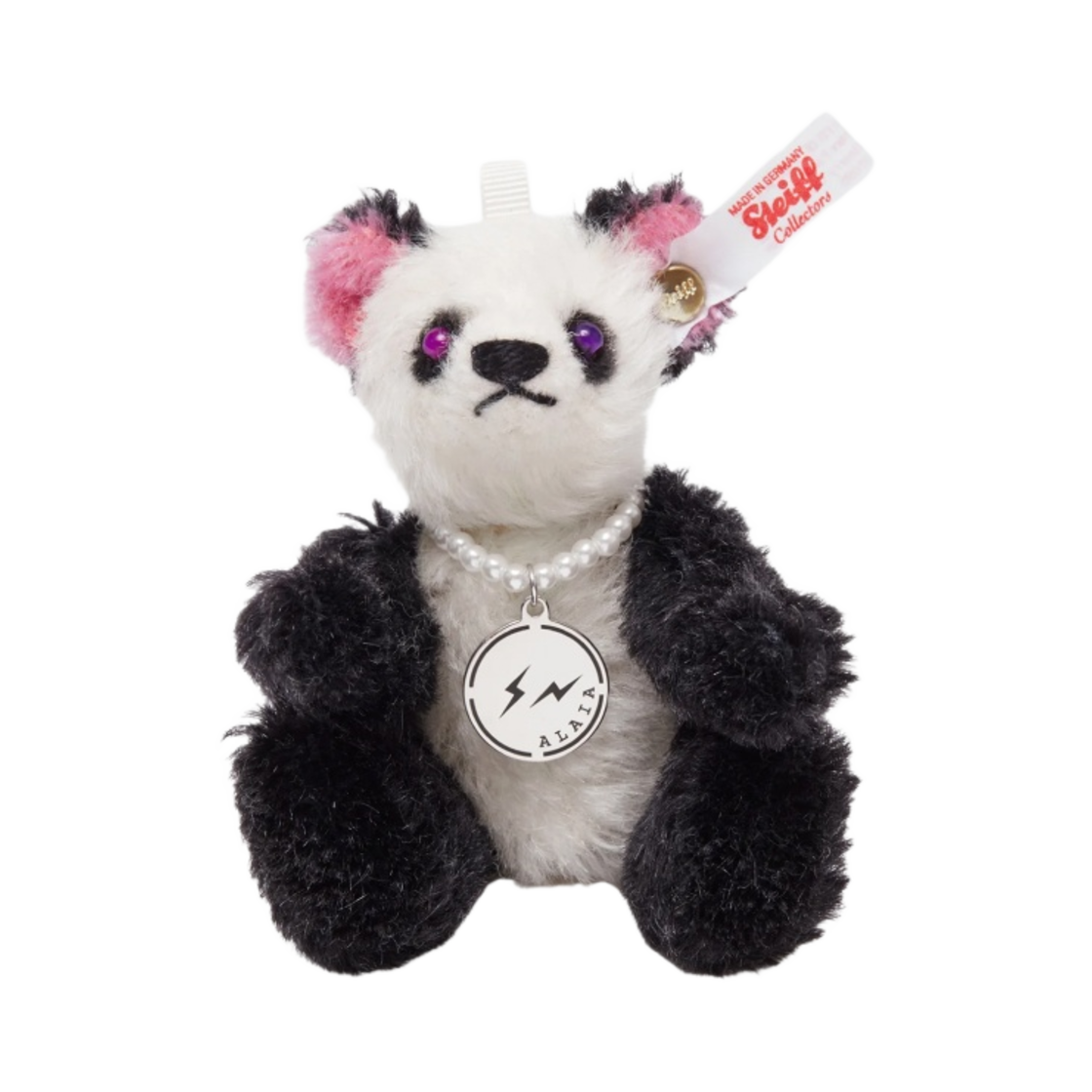프라그먼트 x 알라이아 x 슈타이프 미니 판다 베리 큐트 키링 화이트(Fragment x Alaia x Steiff Mini Panda Berry Cute Key Ring White)