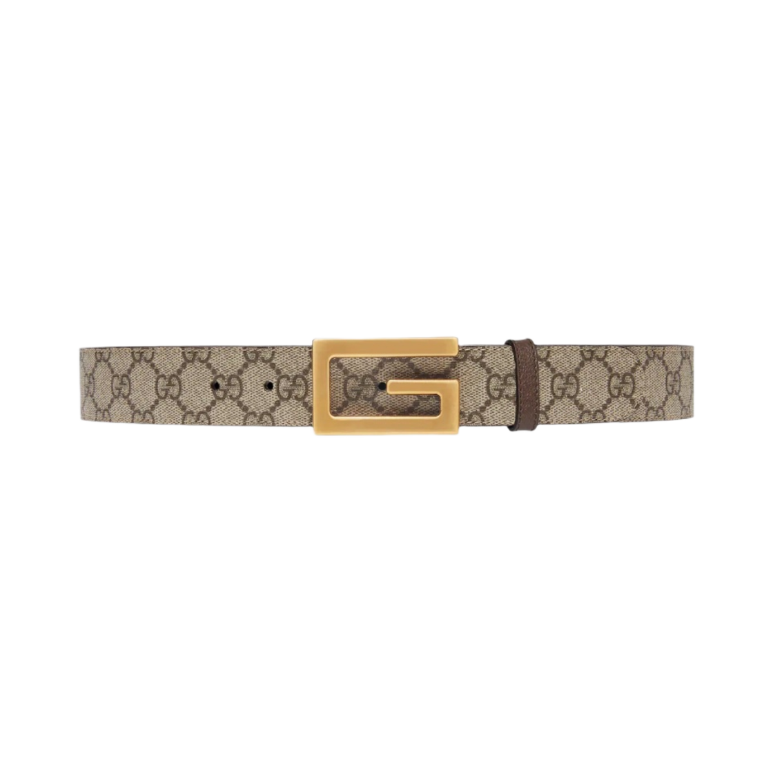 구찌 리버시블 벨트 스퀘어 G 버클 베이지 에보니 GG 슈프림(Gucci Reversible Belt with Square G Buckle Beige Ebony GG Supreme) - 1