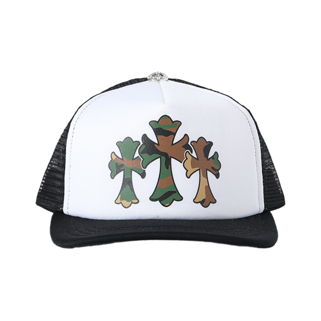 888812121212 Hansroom Chrome Hearts King Taco Foam Front Mesh Trucker Black White Camo