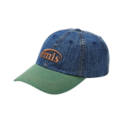Emis Washed Denim Ball Cap Blue Green
