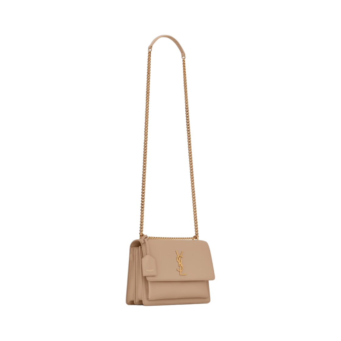 생로랑 스무스 레더 골드 모노그램 선셋 미디움백 다크 베이지(Saint Laurent Gold Monogram Sunset Medium Bag in Smooth Leather Dark Beige) - 5