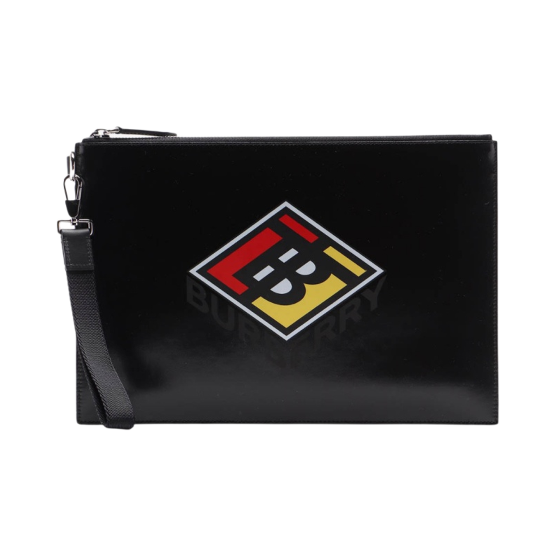 버버리 로고 그래픽 플랫 파우치 블랙(Burberry Logo Graphic Flat Pouch Black) - 1