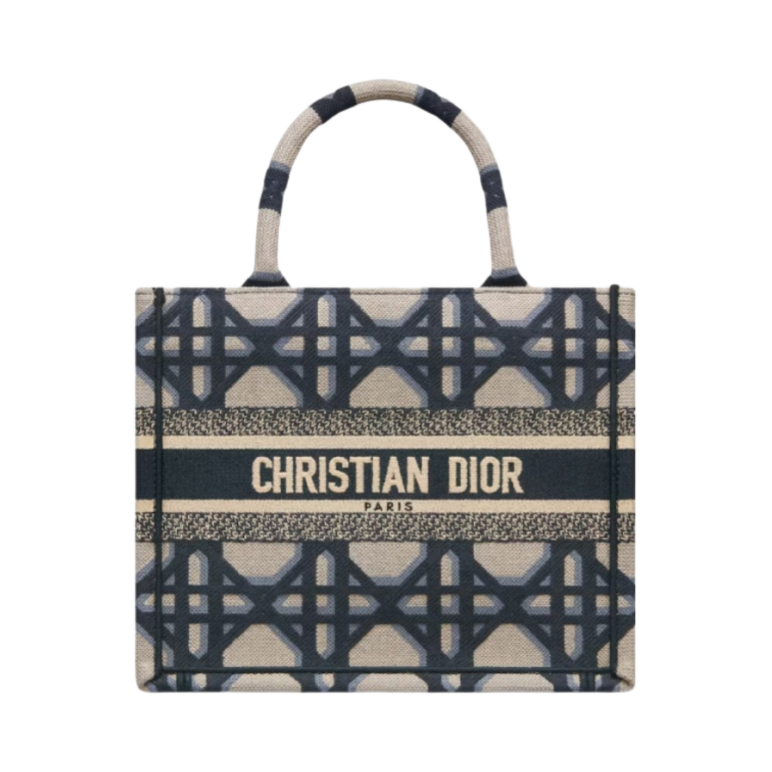디올 스몰 북 토트백 매크로까나쥬 자수 베이지 블루(Dior Small Book Tote Bag Macrocannage Embroidery Beige Blue) - 1
