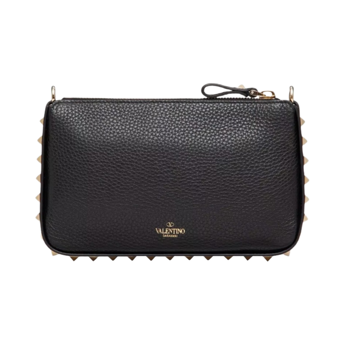 발렌티노 그레인드 카프스킨 락스터드 체인 파우치 블랙(Valentino Rockstud Chain Pouch in Grained Calfskin Black) - 3