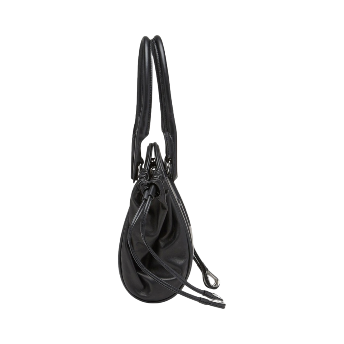 디젤 1DR-폴드 XS 오발 로고 나파 레더 핸드백 블랙(Diesel 1DR-Fold XS Oval Logo Handbag in Nappa Leather Black) - 2