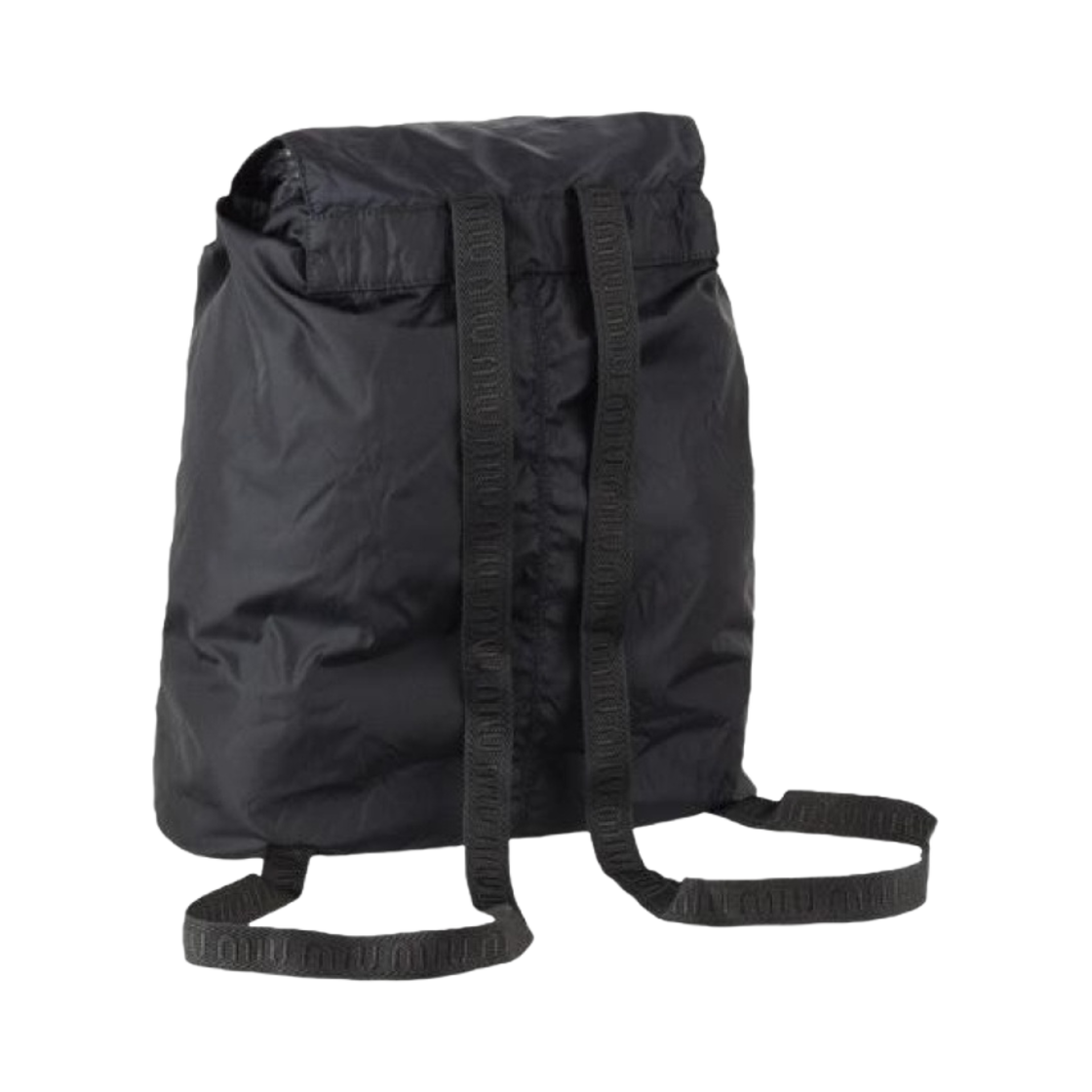 미우 미우 로고 패치 패커블 나일론 백팩 블랙(Miu Miu Logo Patch Packable Nylon Backpack Black) - 3