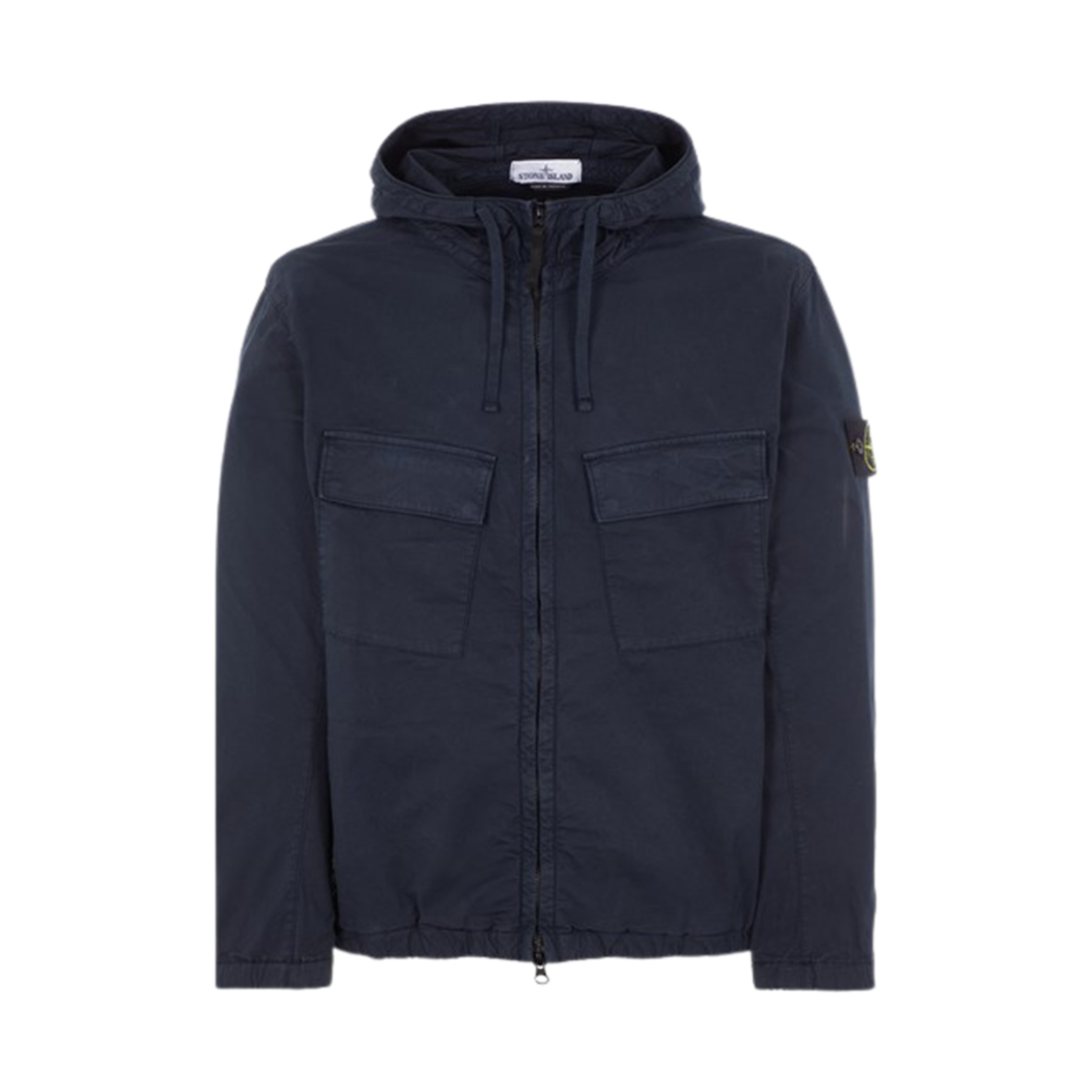 801542610-V0020 Stone Island 42610 Supima Cotton Twill Stretch-TC Hooded Blouson Blue - 24SS