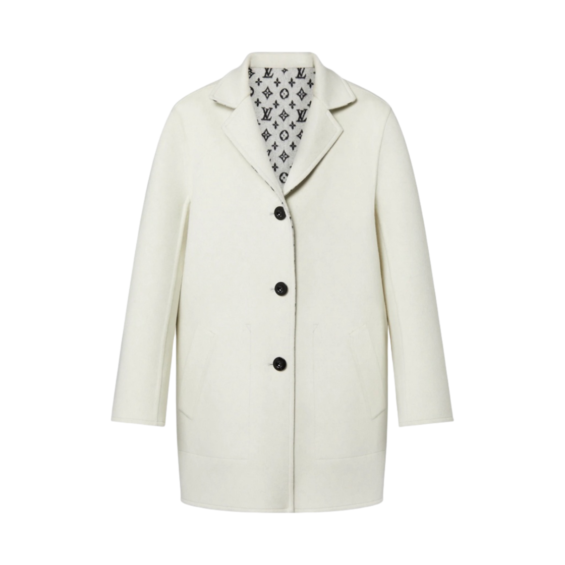 (W) 루이비통 리버시블 모노그램 자카드 코트 라이트 그레이((W) Louis Vuitton Reversible Monogram Jacquard Coat Light Grey) - 1