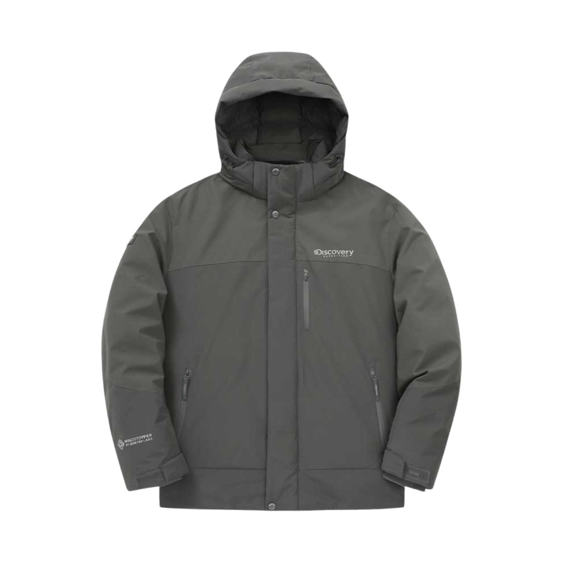 DMDJ7K046-GRD Discovery Expedition Bergen Gore Windstopper Goose Short Down Jacket Grey