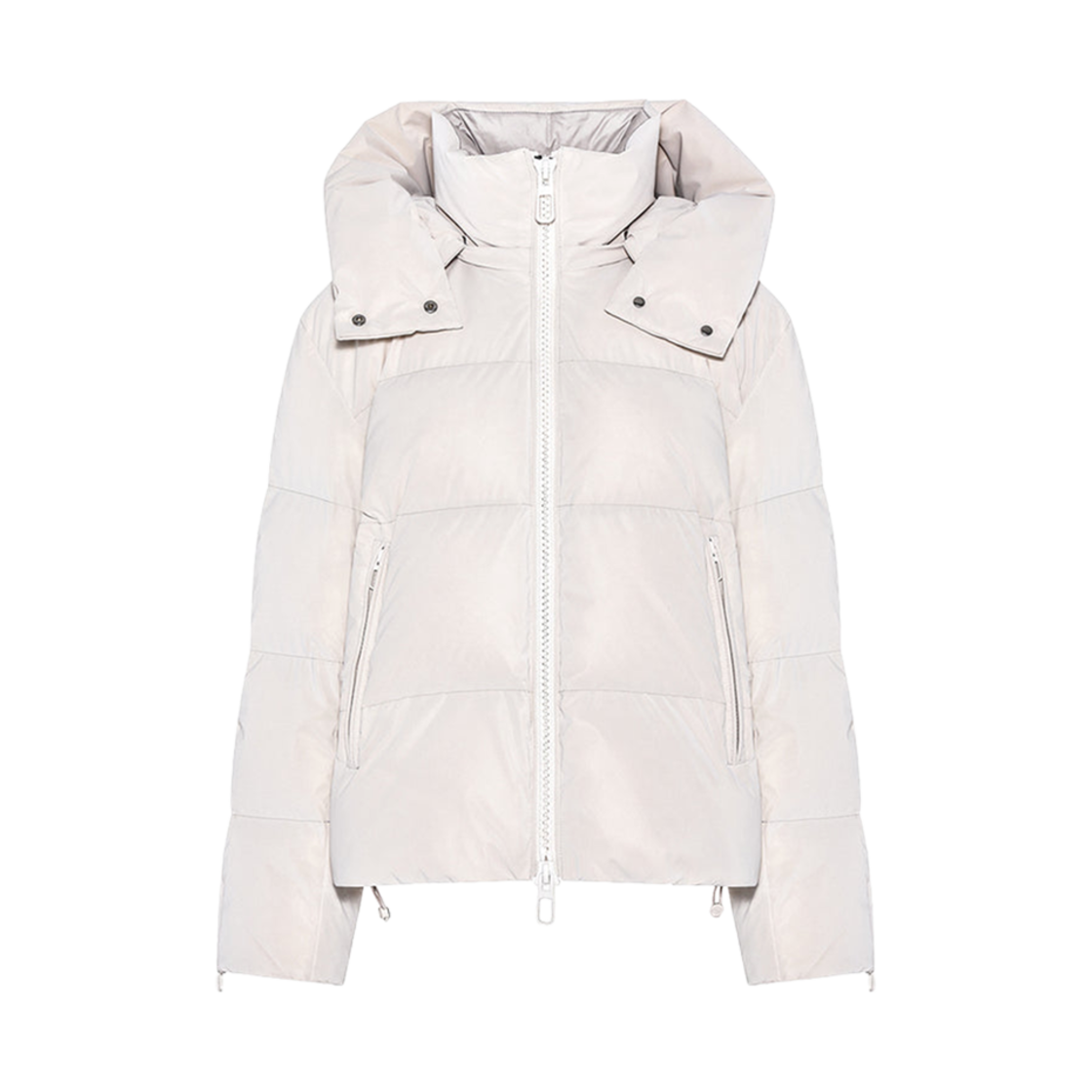 - (W) Duno Naoko Oversized Down Jacket in Rubberized Hand Feeling Technical Fabric White
