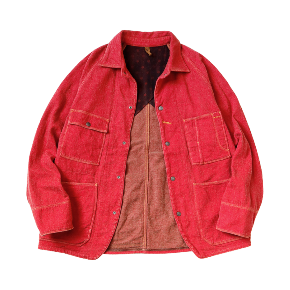 캐피탈 트윌 에이지드 울 캑터스 커버올 페이디드 레드(Kapital Twill Aged Wool Cactus Coverall Faded Red) - 2
