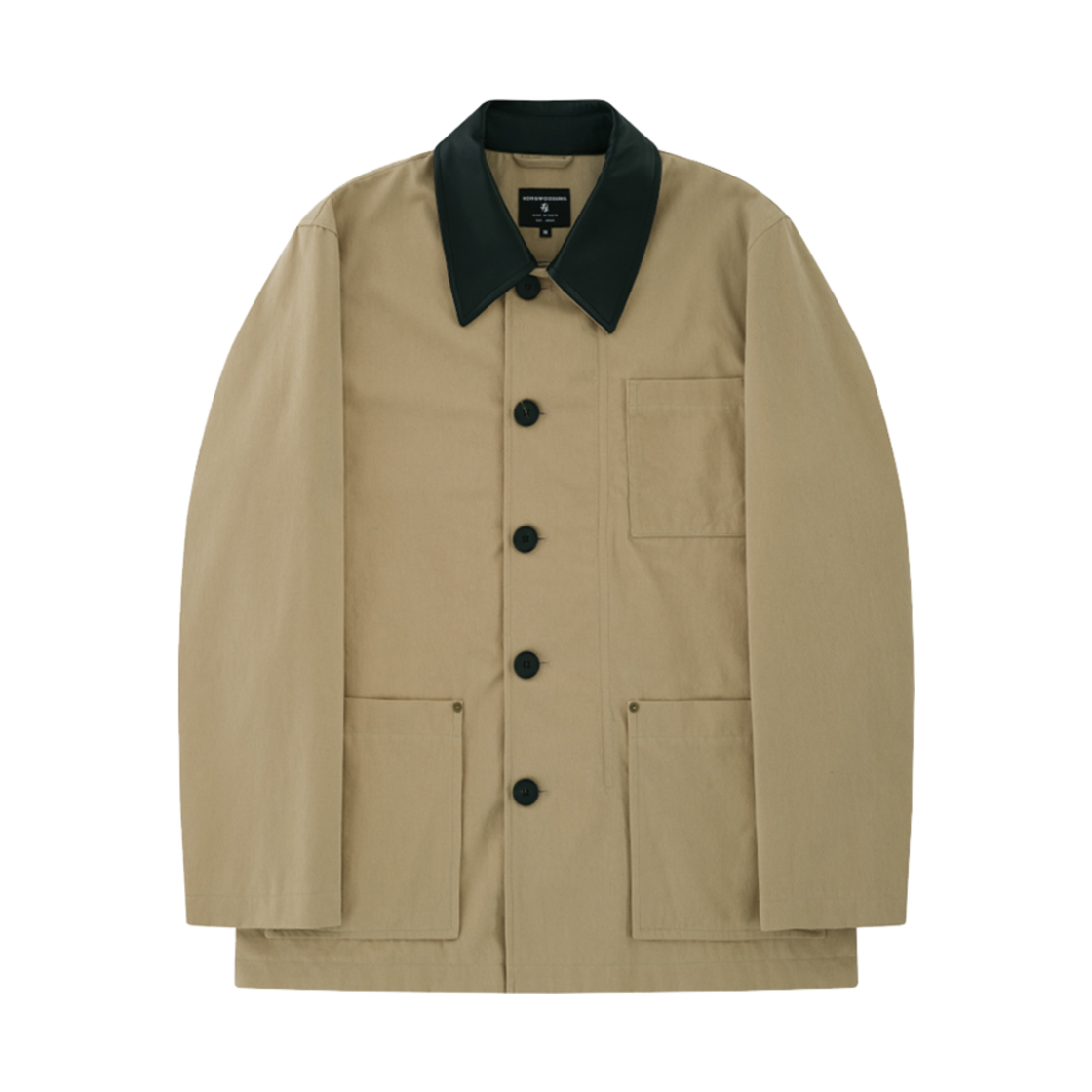 FW24JSJ051IY Hongwoosung Bio Washing Leather Collar Workwear Jacket Ivory