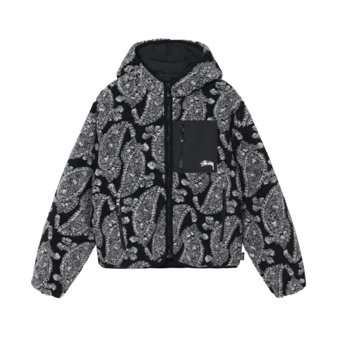 스투시 후드 쉐르파 자켓 멀티