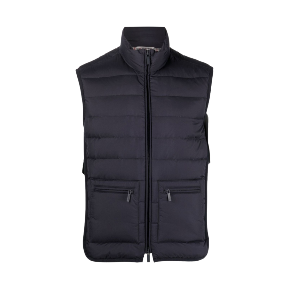톰브라운 울트라 라이트 나일론 테크 퍼넬 넥 다운 베스트 네이비(Thom Browne Ultra Light Nylon Tech Funnel Neck Down Vest Navy) - 1