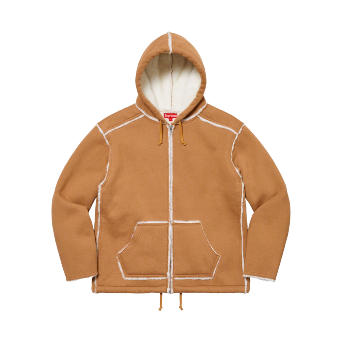 슈프림 포우 셔링 후드 자켓 탄 - 21FW