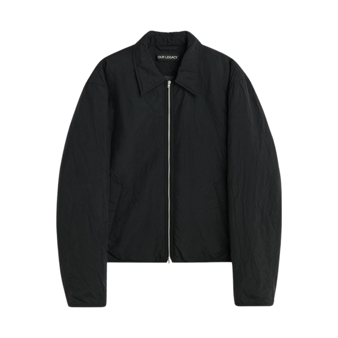 M4241SS Our Legacy Slight Jacket Shining Black Crinkle Solaro