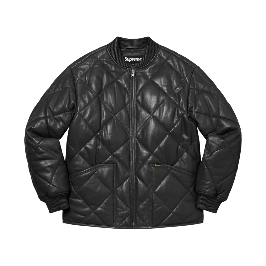 슈프림 퀼티드 레더 워크 자켓 블랙 - 22FW