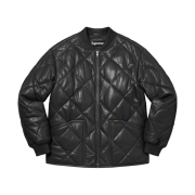 Supreme Quilted Leather Work Jacket Black - 22FW