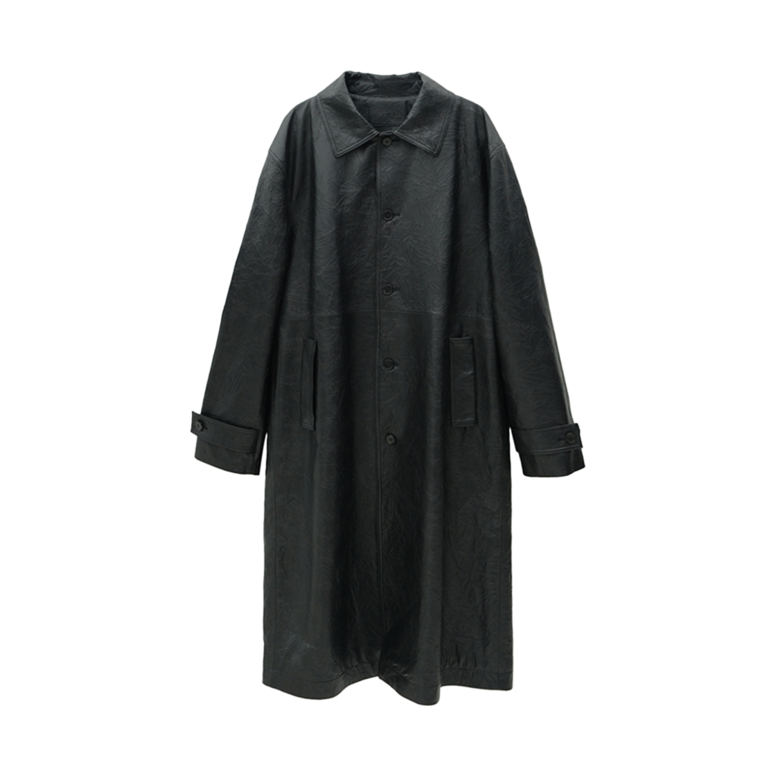 YJ-C01-LCT005-U YUJI Celette Crinkle Leather Single Coat Unisex Black