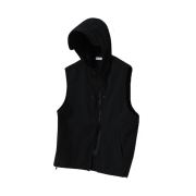 SLOW RECORD HOUSE Nylon Hood Vest Black