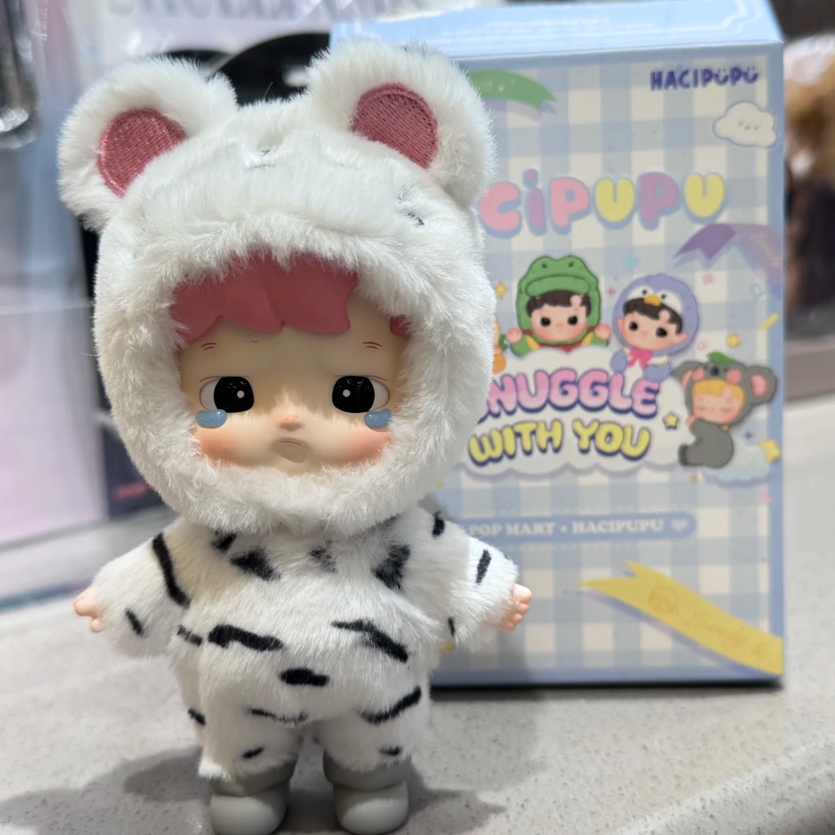Pop Mart Hacipupu Snuggle With You Series Figures Cute Tiger Cub (Opened Case) 착용 스타일