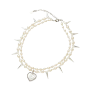 (W) Hysteric Glamour Hysteric Pearl Stud Necklace Silver
