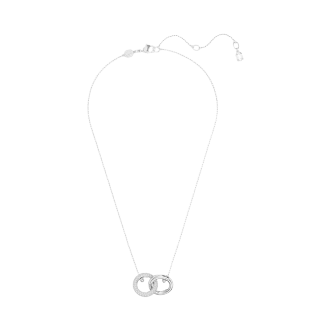 (W) 스와로브스키 덱스테라 펜던트 인터로킹 루프 화이트 로듐 플래팅((W) Swarovski Dextera Pendant Interlocking Loop White Rhodium Plated) - 1