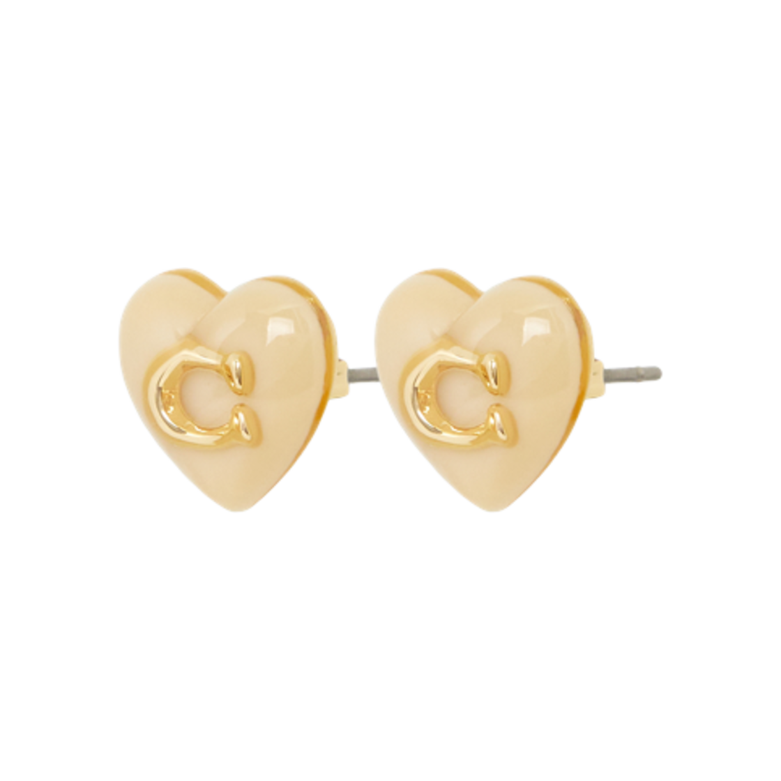 422706-GLD (W) Coach Signature Heart Stud Earrings Gold