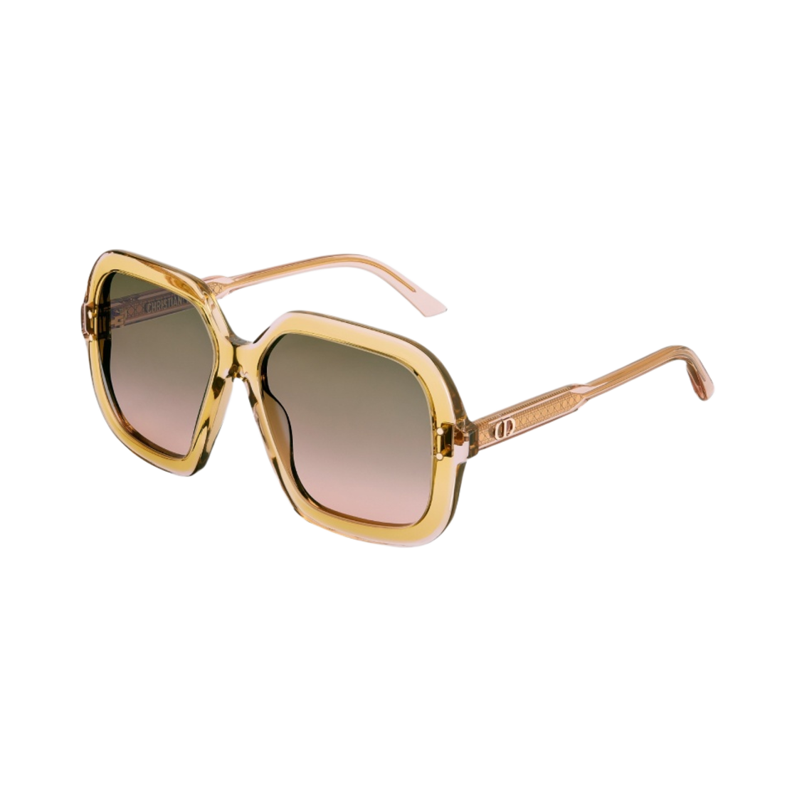 (W) 디올하이라이트 S1I 스퀘어 선글라스 트랜스루센트 옐로우 핑크((W) Dior Diorhighlight S1I Square Sunglasses Translucent Yellow Pink) - 1
