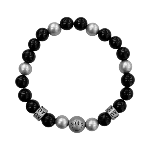OYBDF1AC407BK OY Metal Stone Bracelet Black