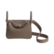 Hermes Lindy II Mini Bag Clemence & Palladium Etoupe