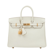 Hermes Birkin 25 Bag Togo & Gold Mushroom
