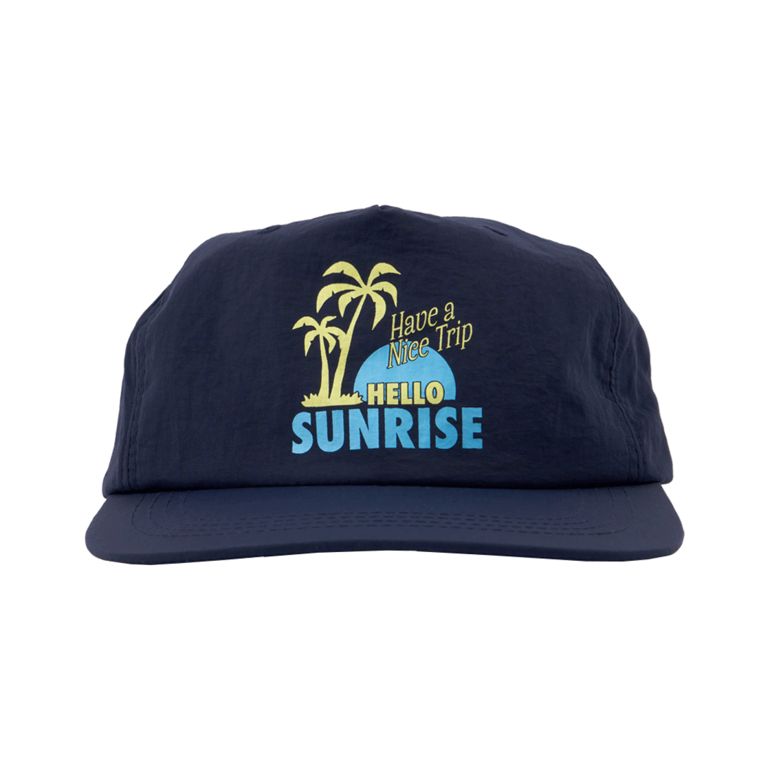 헬로선라이즈 90s 팜 트리 릴랙스 핏 5패널 캡 네이비(Hello Sunrise 90s Palm Tree Relaxed Fit 5Panel Cap Navy)