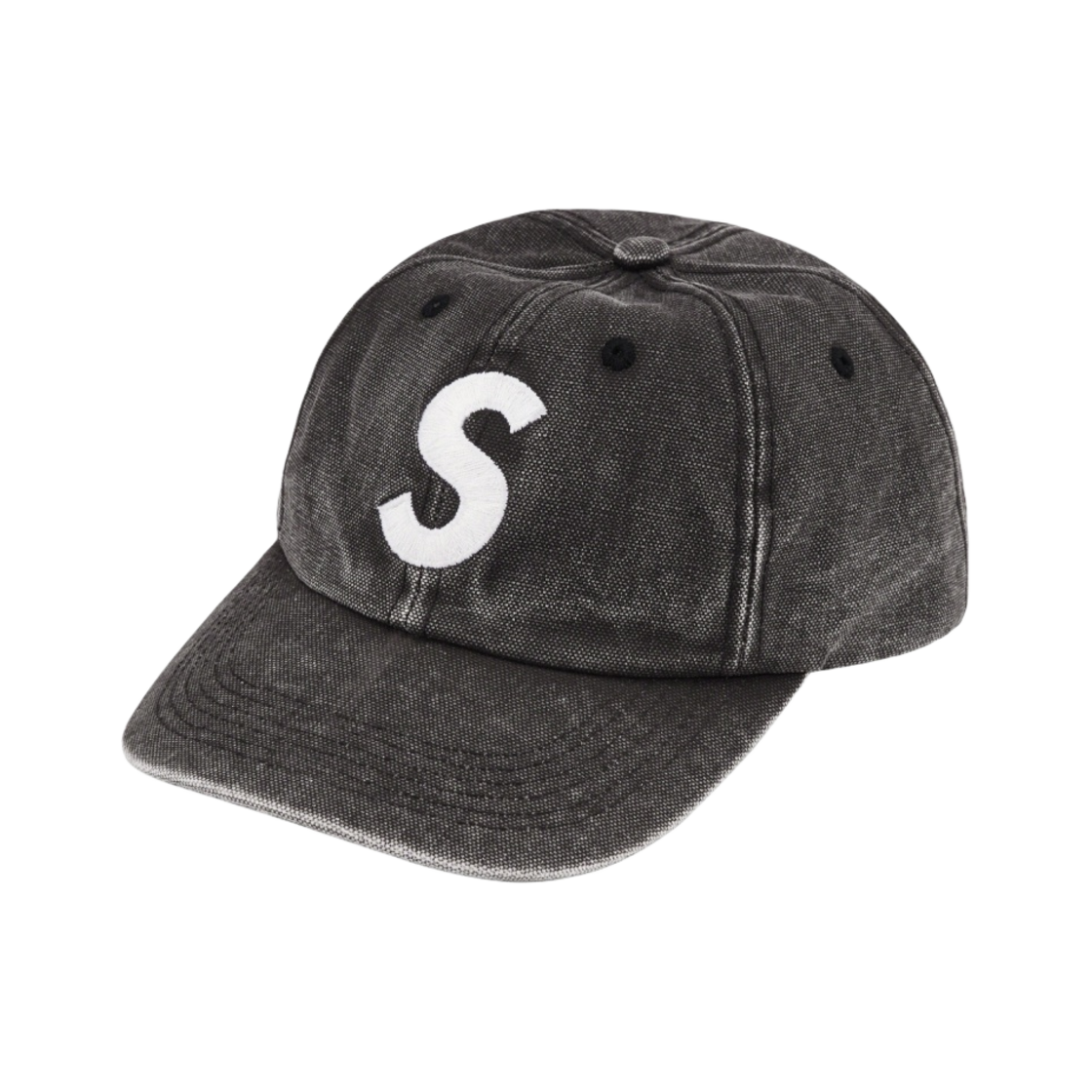 슈프림 피그먼트 캔버스 S 로고 6-패널 캡 블랙 - 23SS(Supreme Pigment Canvas S Logo 6-Panel Black - 23SS)