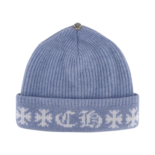 Chrome Hearts Big Daddy Cashmere Beanie Light Blue White